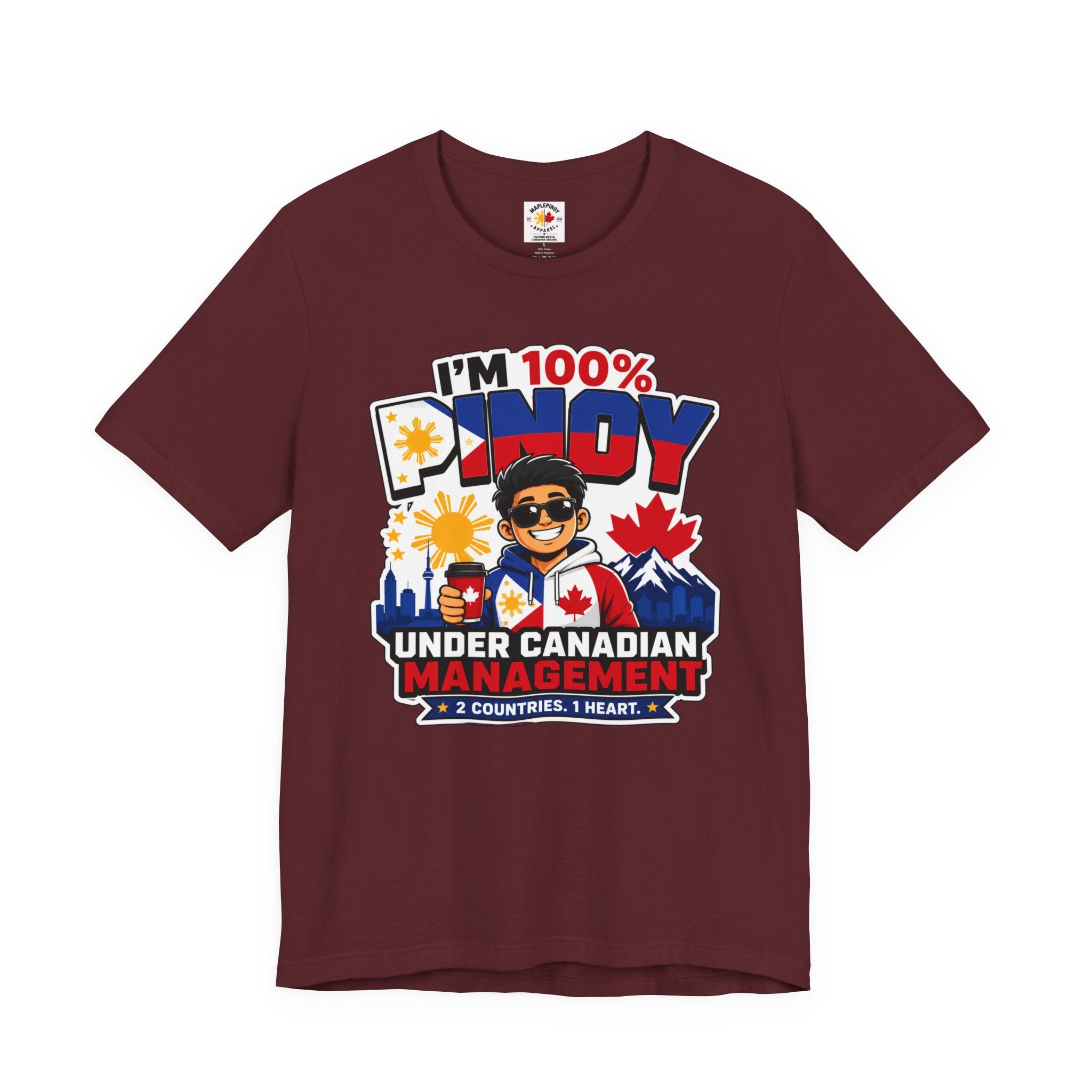 100% Pinoy, Under Canadian Management — Funny Filipino Canadian Tee