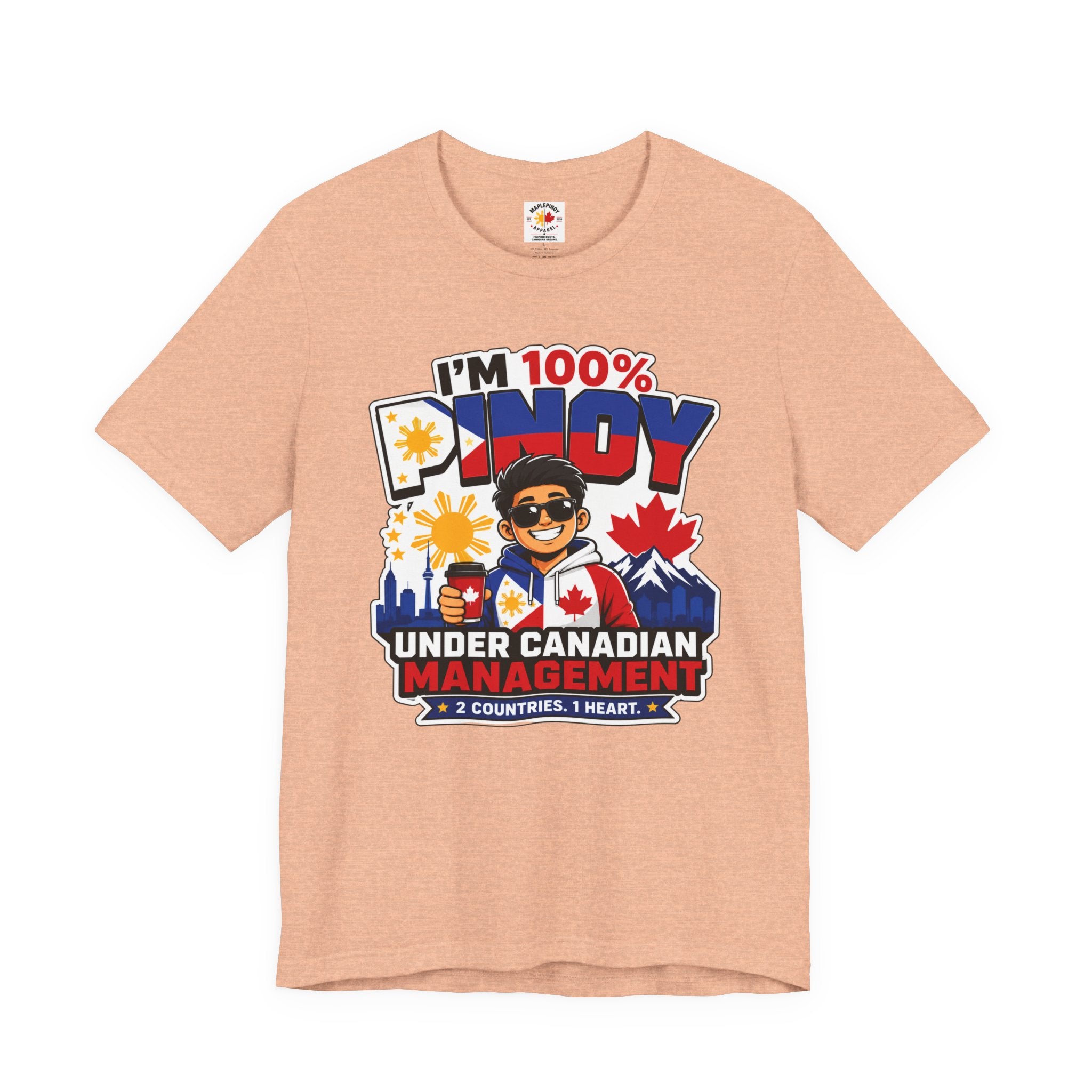 100% Pinoy, Under Canadian Management — Funny Filipino Canadian Tee