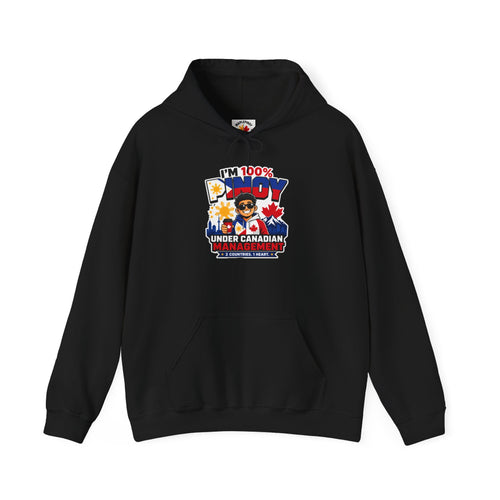 100% Pinoy, Under Canadian Management — Funny Filipino Hoodie