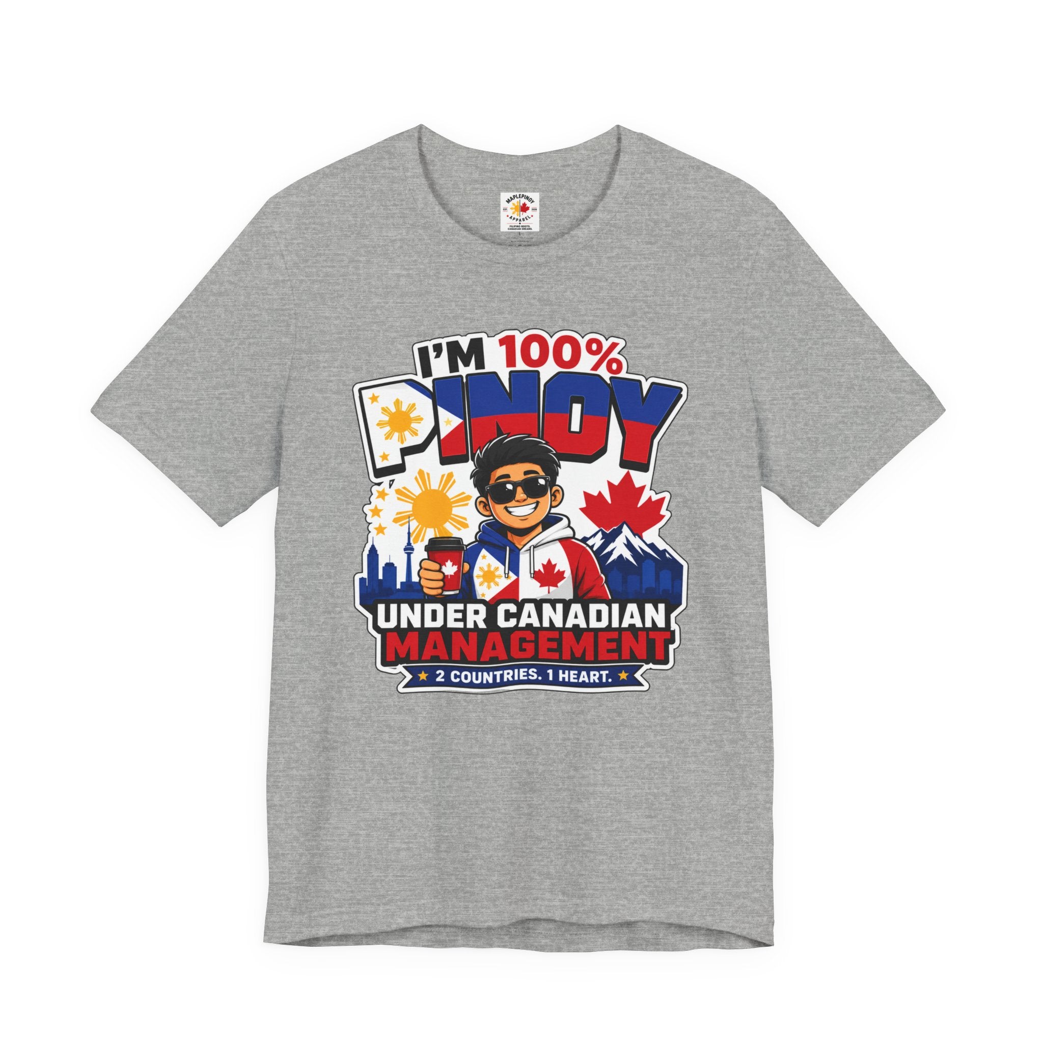 100% Pinoy, Under Canadian Management — Funny Filipino Canadian Tee