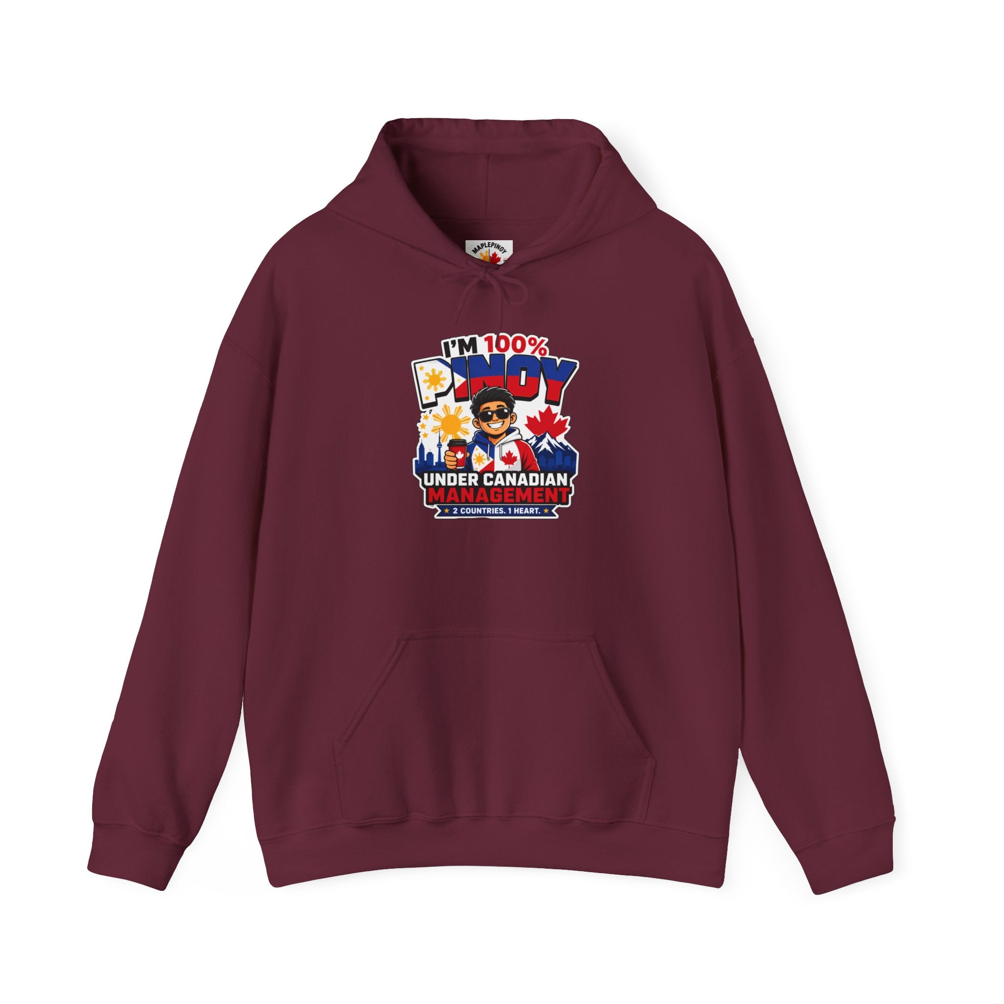 100% Pinoy, Under Canadian Management — Funny Filipino Hoodie