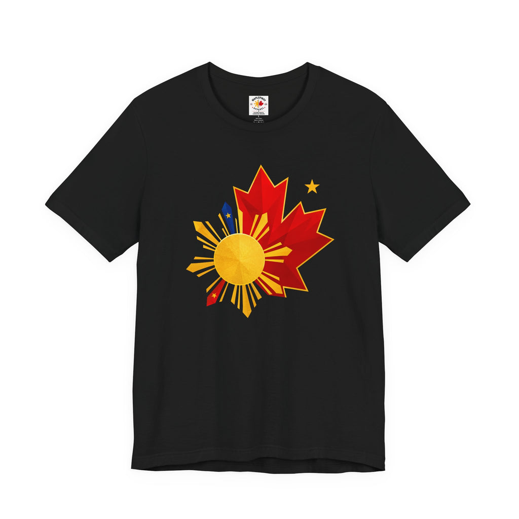 Filipino Canadian Pride T-Shirt — Maple Leaf with Philippine Sun & Stars