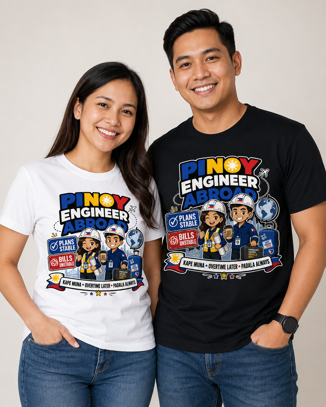 Plans Stable, Bills Unstable — Funny Filipino Engineer OFW Tee