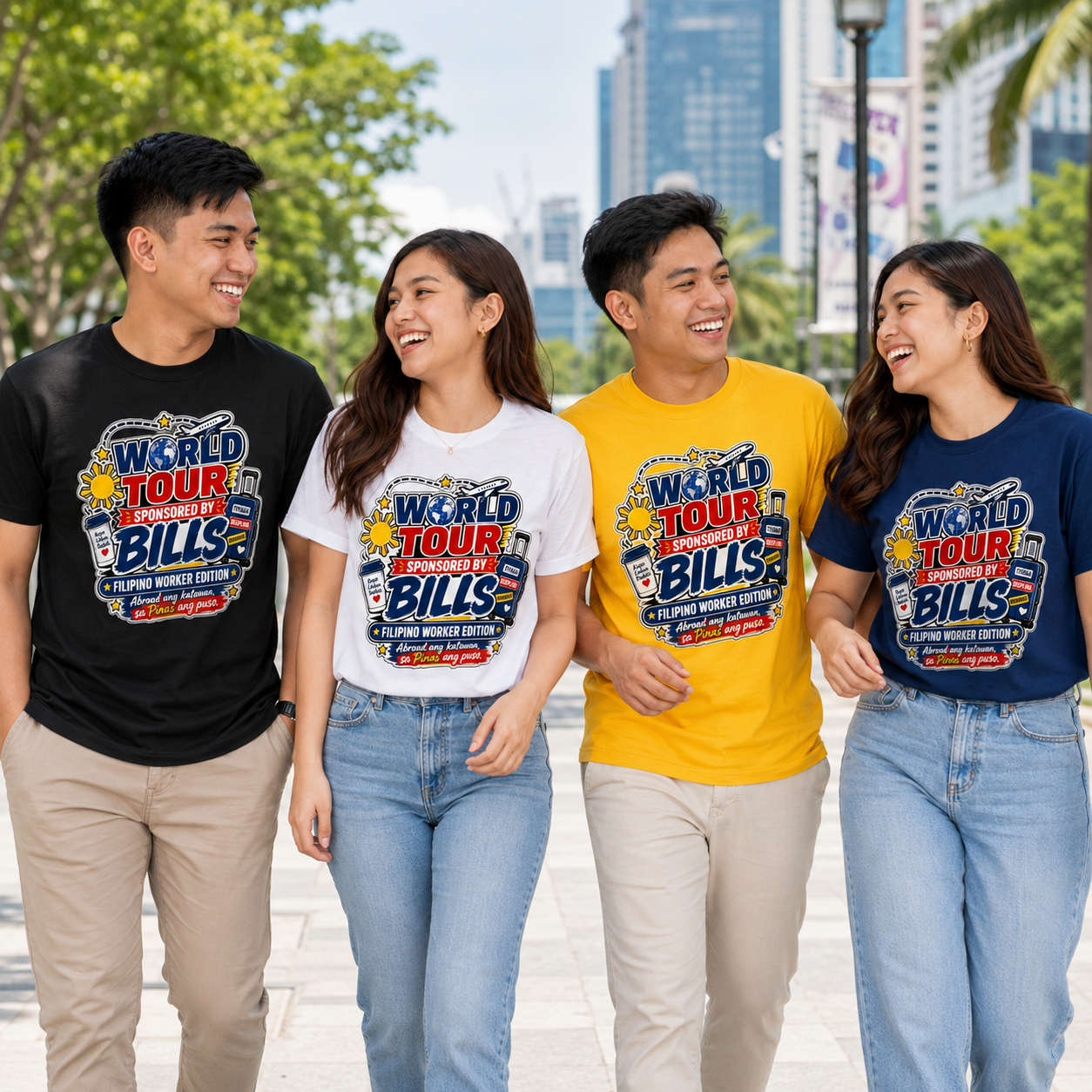 World Tour, Sponsored by Bills — Funny Filipino OFW Tee