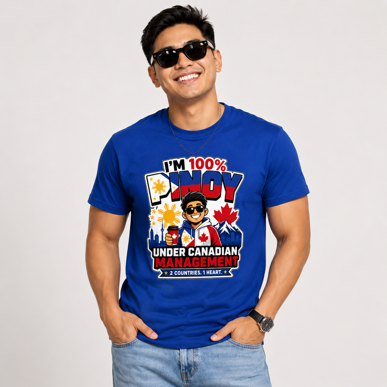 100% Pinoy, Under Canadian Management — Funny Filipino Canadian Tee