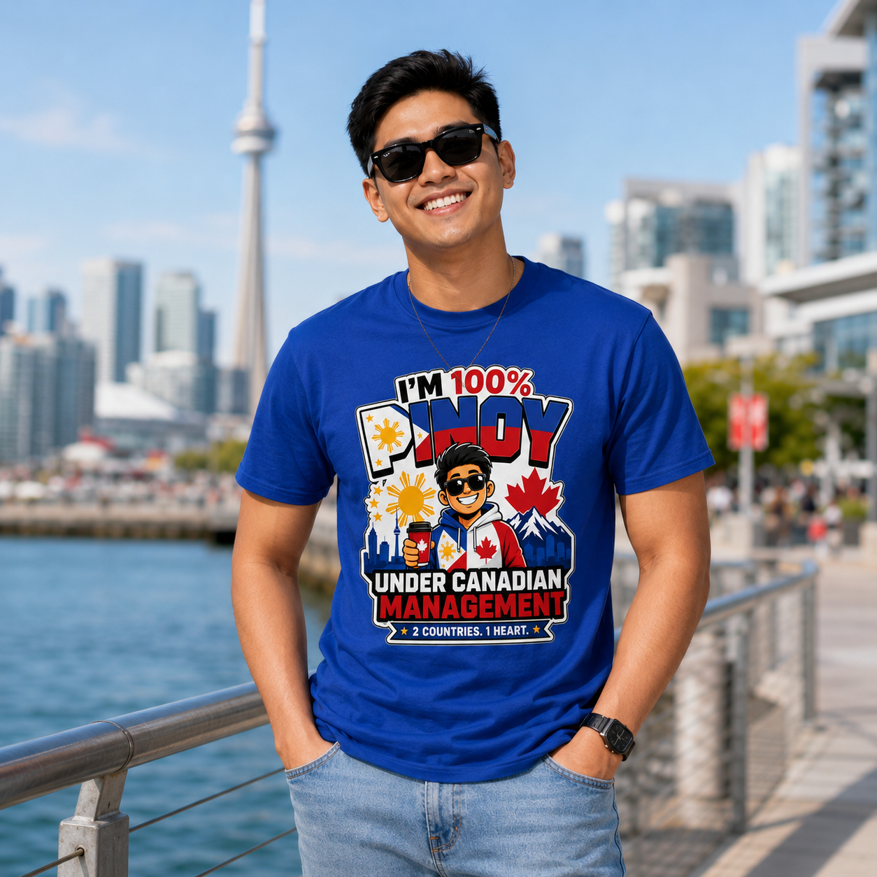 100% Pinoy, Under Canadian Management — Funny Filipino Canadian Tee