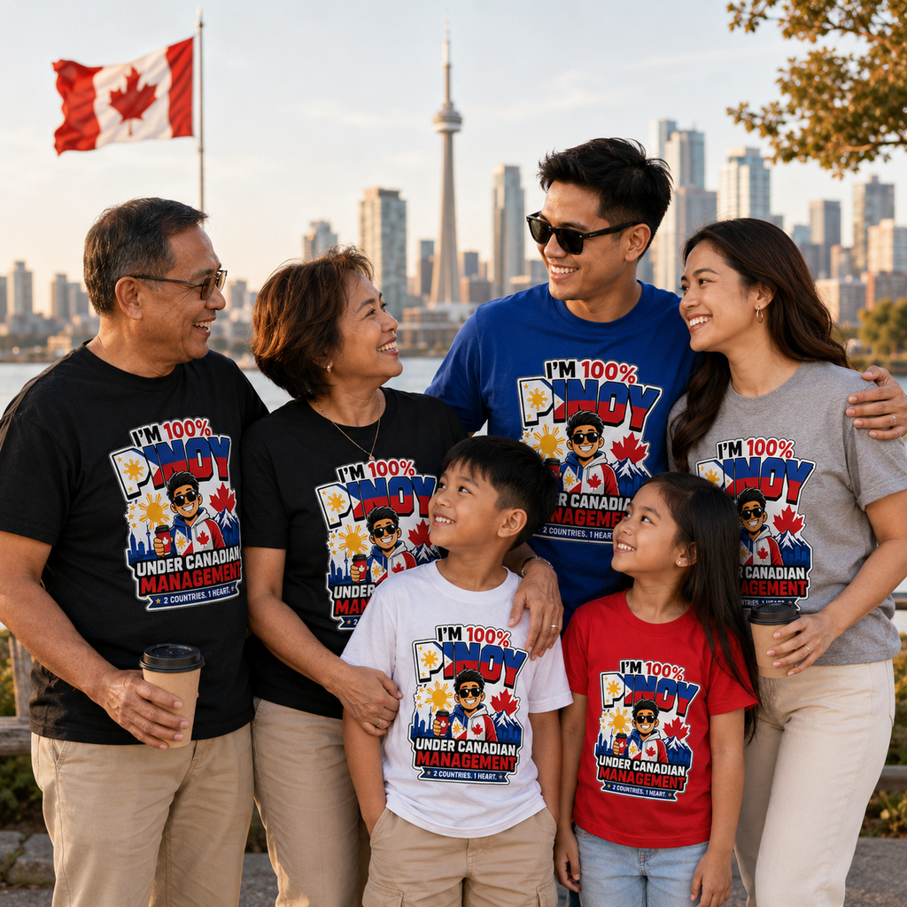 100% Pinoy, Under Canadian Management — Funny Filipino Canadian Tee