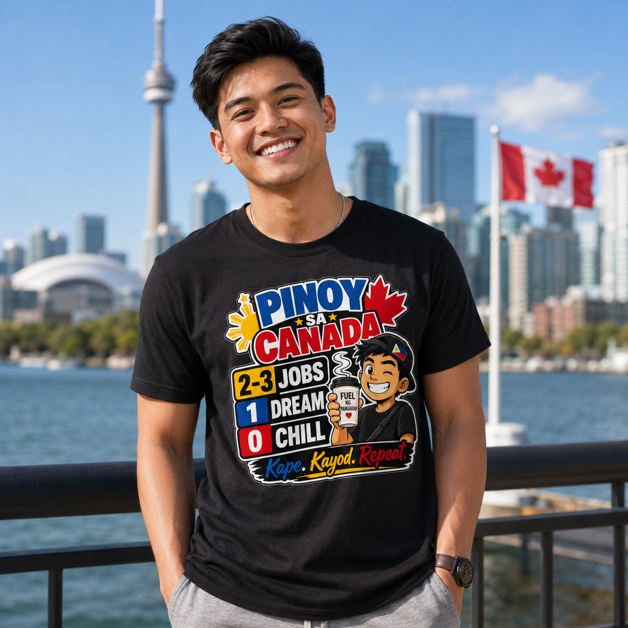 2-3 Jobs, 1 Dream, 0 Chill — Pinoy sa Canada Tee