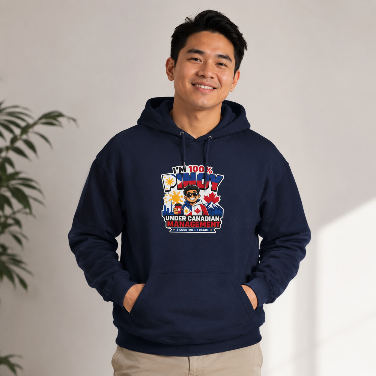100% Pinoy, Under Canadian Management — Funny Filipino Hoodie