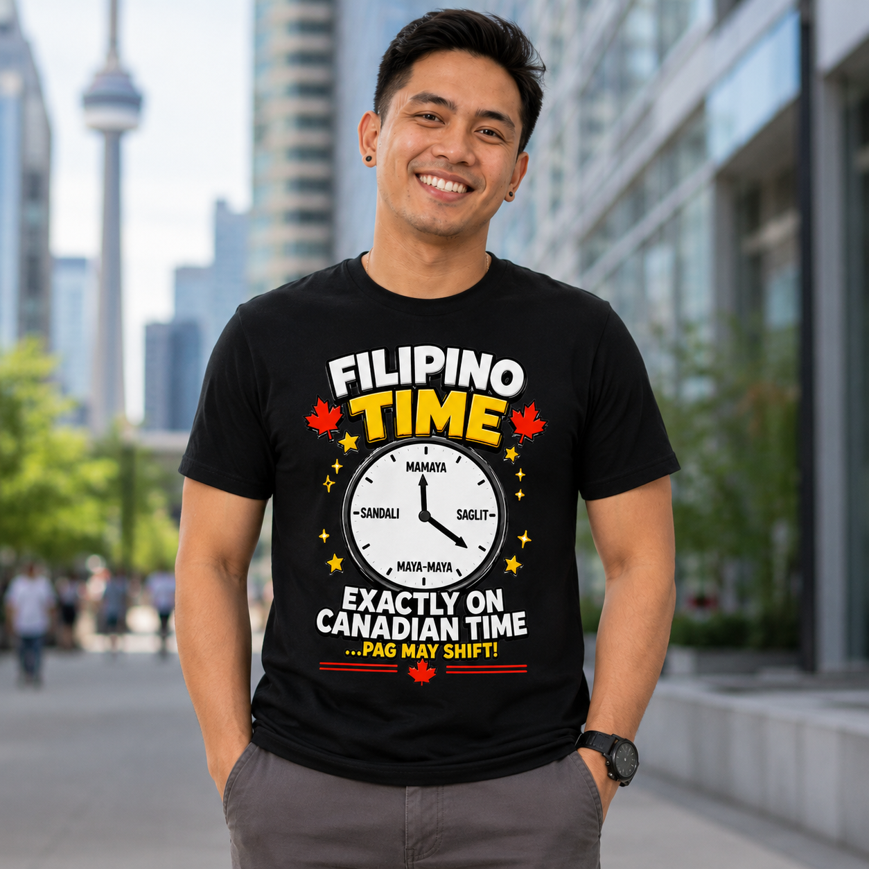 Filipino Time — Funny Pinoy Canadian Clock Tee