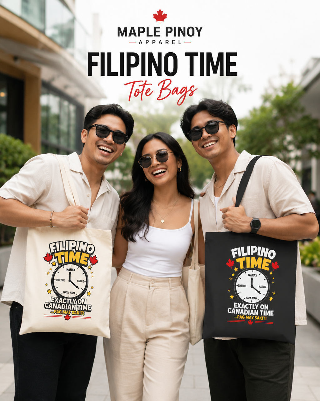 Filipino Time — Funny Filipino Canadian Tote Bag