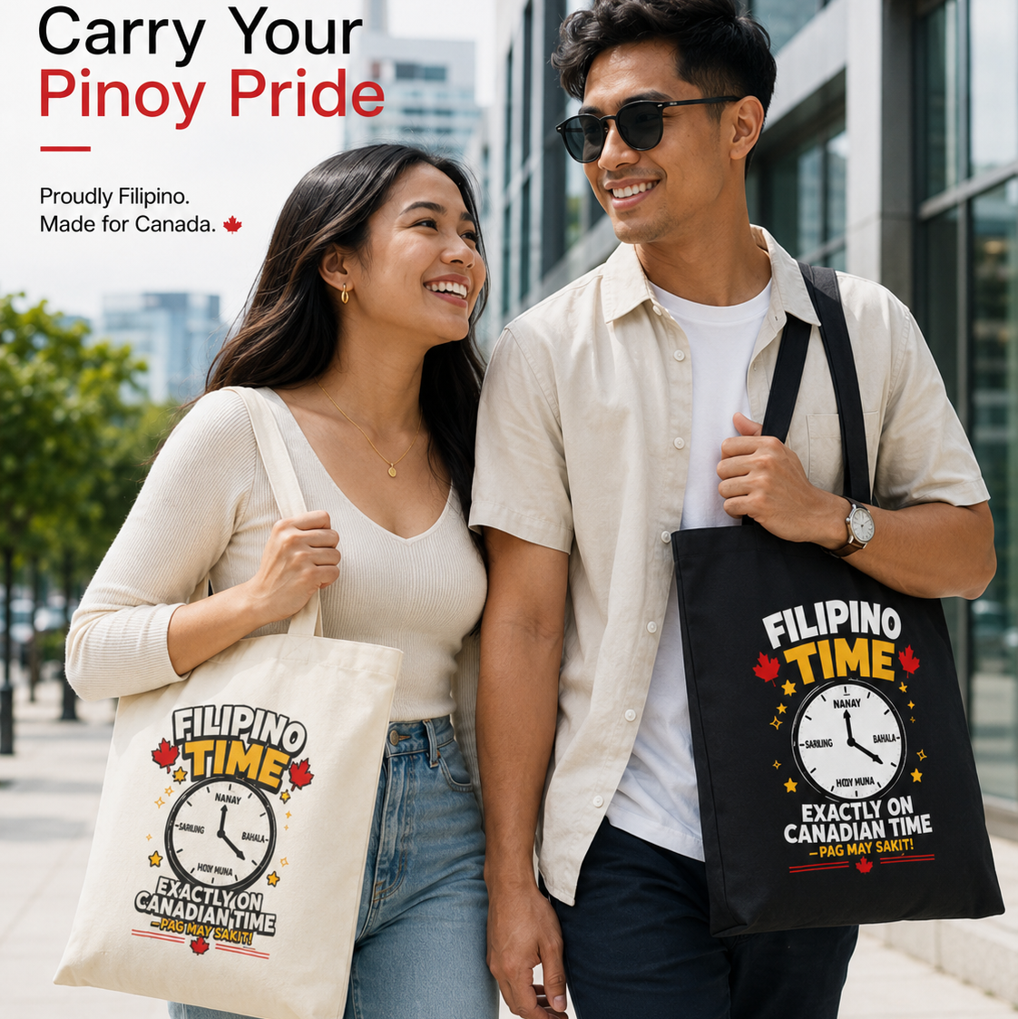 Filipino Time — Funny Filipino Canadian Tote Bag