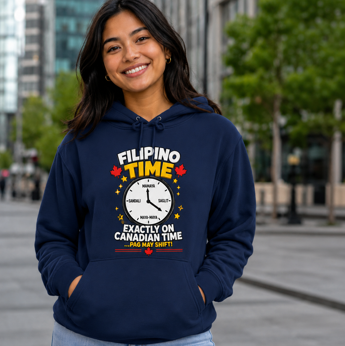 Filipino Time — Funny Pinoy Canadian Graphic Hoodie