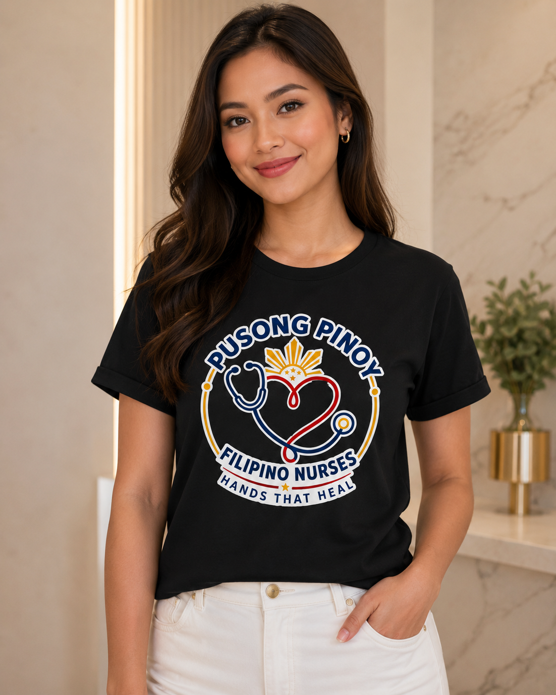 Pusong Pinoy, Hands That Heal — Filipino Nurse Pride Shirt