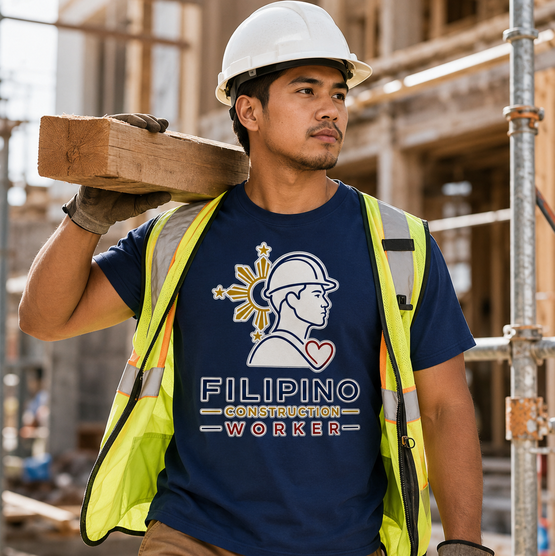 Kayod Para sa Pamilya — Filipino Construction Worker Pride Tee