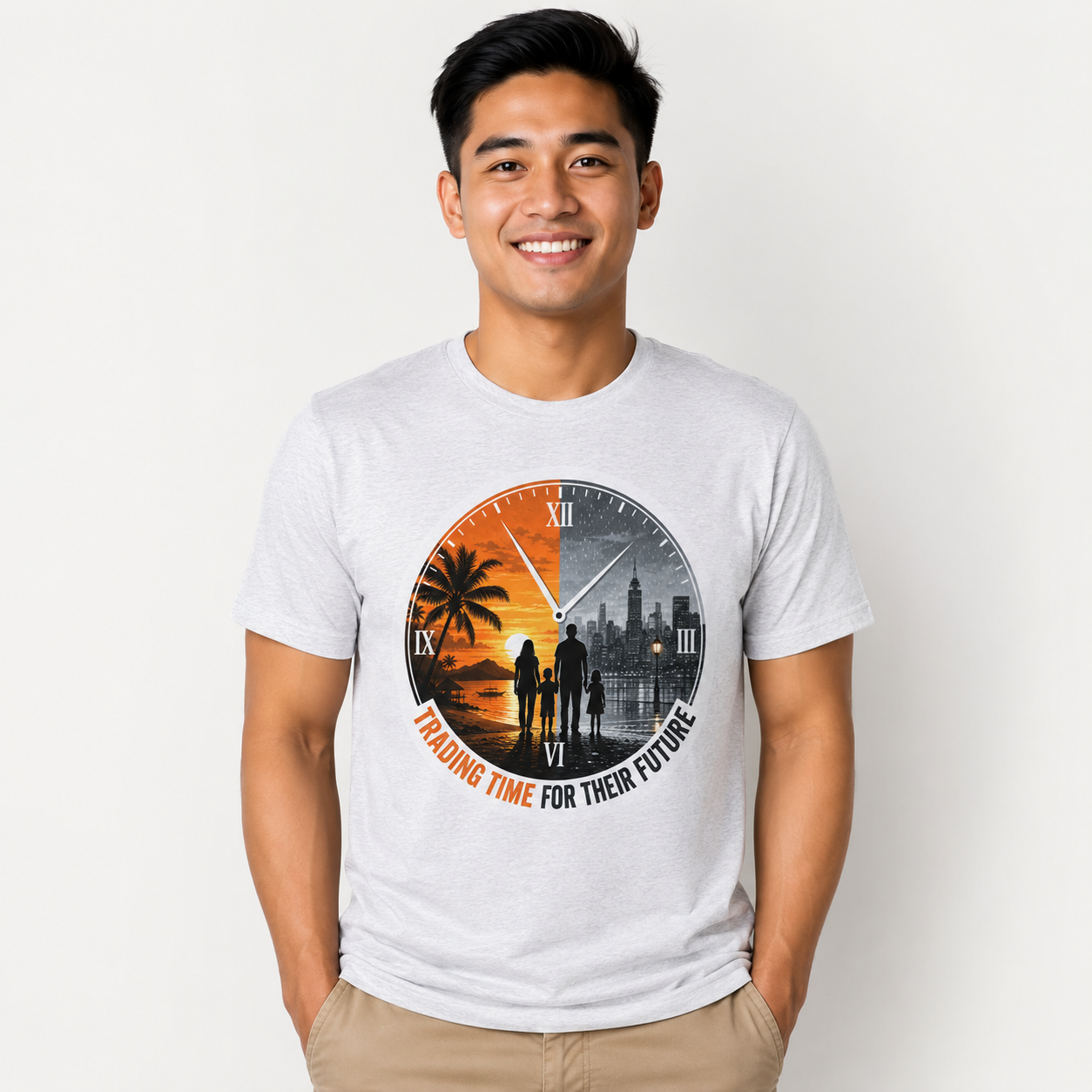 Trading Time for Their Future Filipino OFW T-Shirt — Pinoy Caregiver Tribute