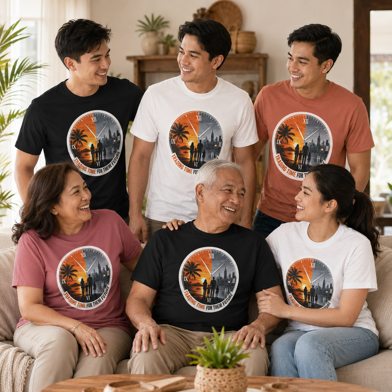 Trading Time for Their Future Filipino OFW T-Shirt — Pinoy Caregiver Tribute