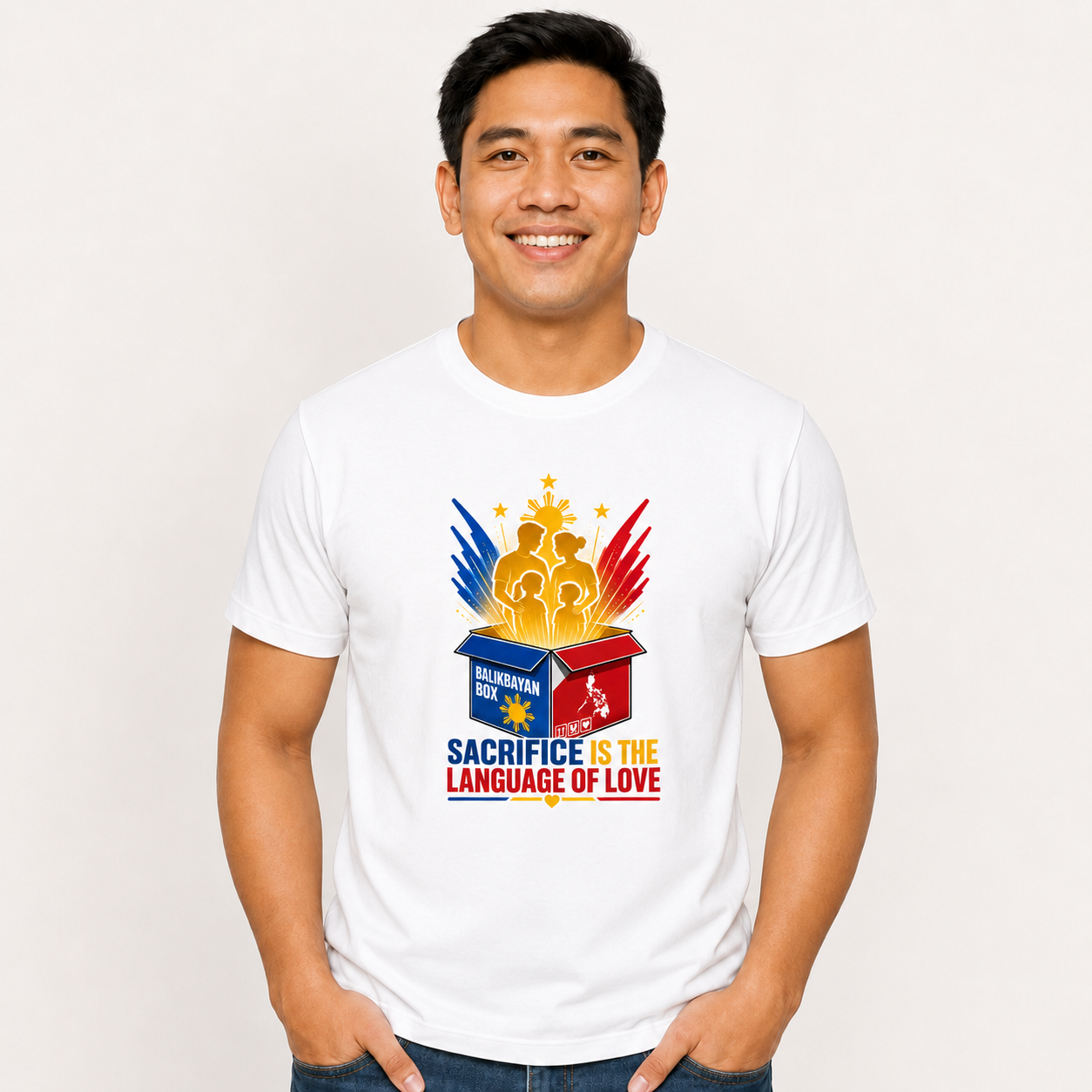 Sacrifice Is the Language of Love T-Shirt — Filipino OFW Balikbayan Box Tribute