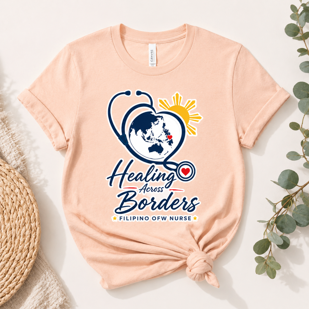 Healing Across Borders Filipino OFW Nurse T-Shirt