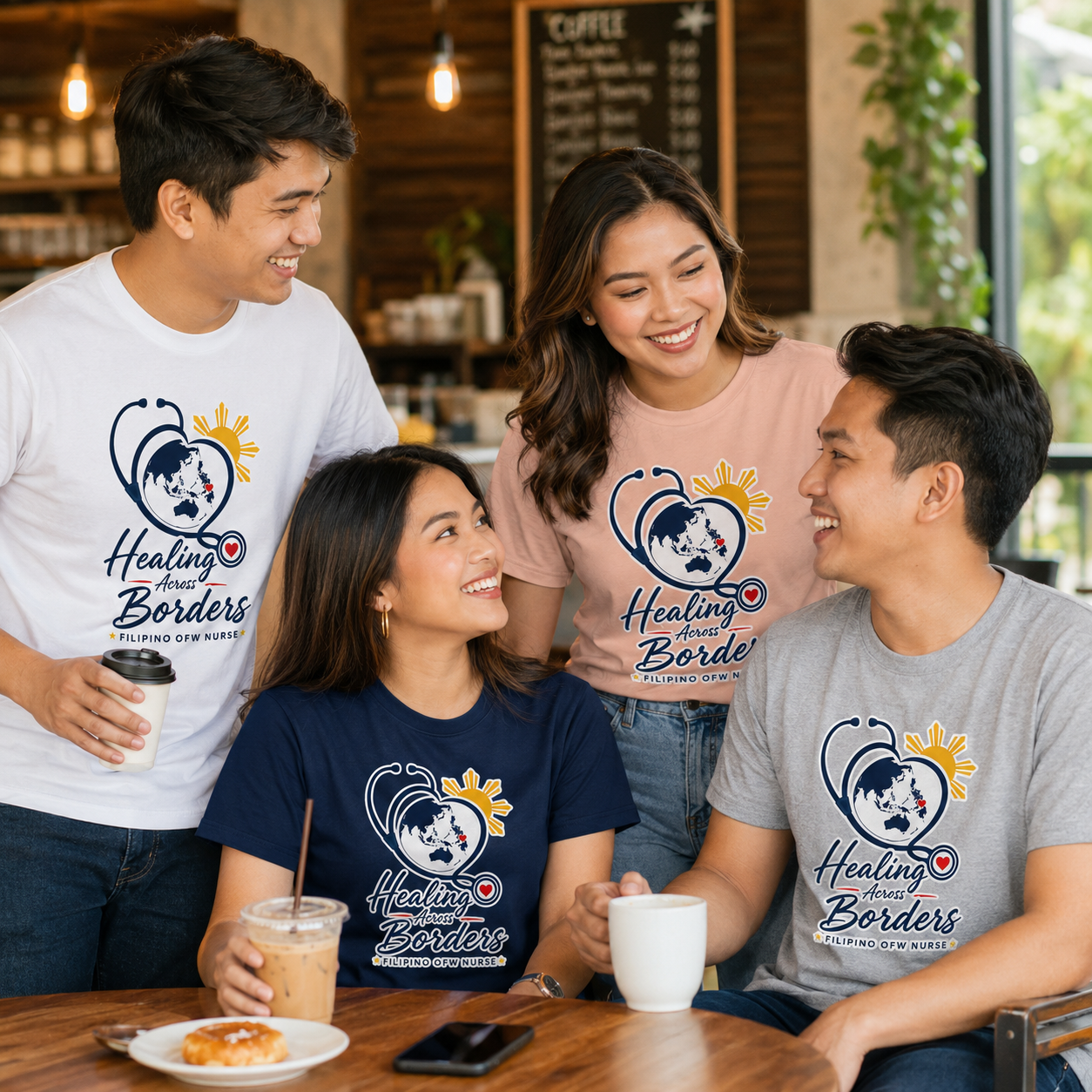 Healing Across Borders Filipino OFW Nurse T-Shirt