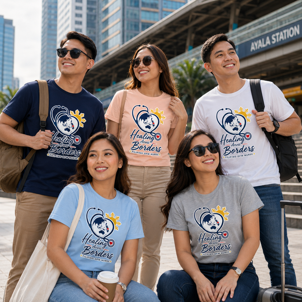 Healing Across Borders Filipino OFW Nurse T-Shirt