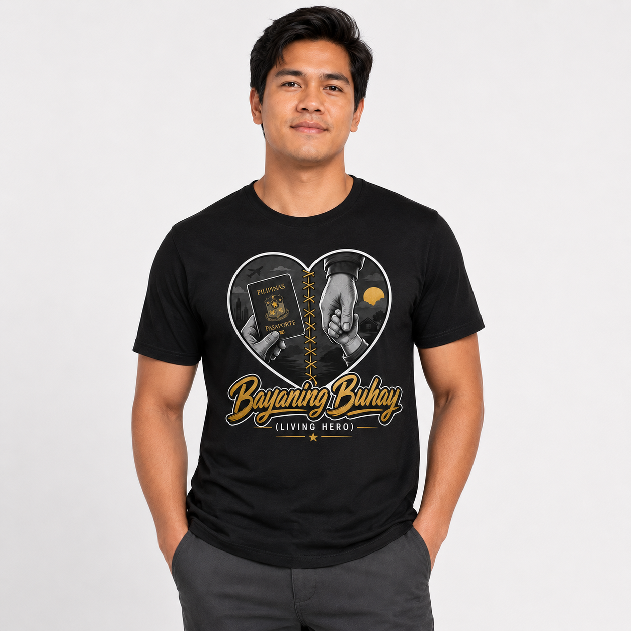 Bayaning Buhay Passport Graphic Tee — Filipino OFW Pride Shirt