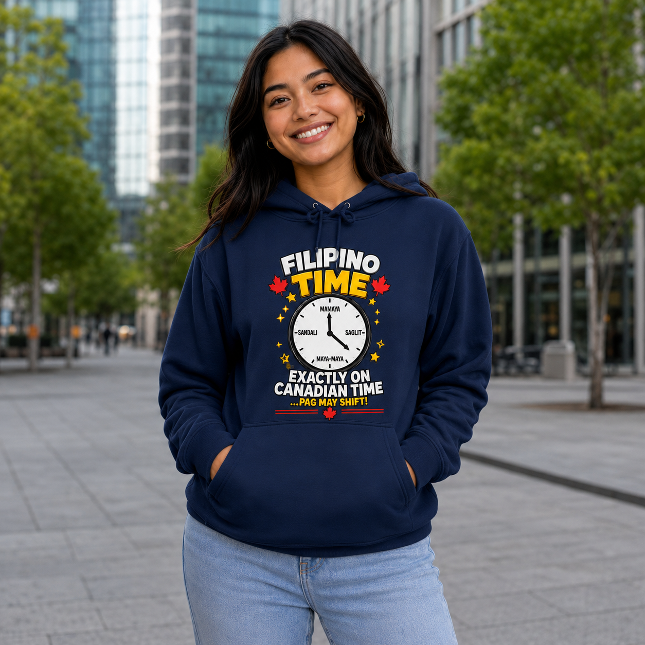 Filipino Time — Funny Pinoy Canadian Graphic Hoodie