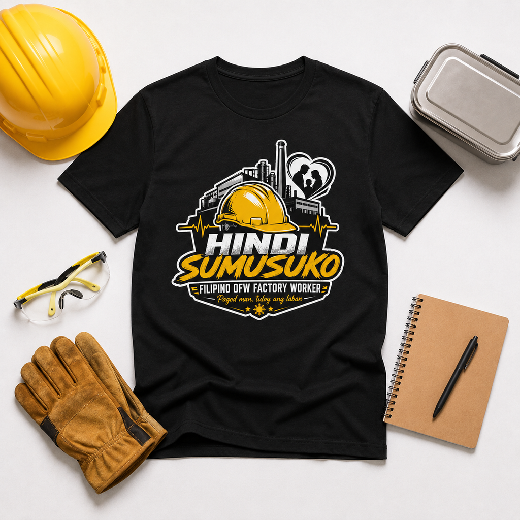 Hindi Sumusuko T-Shirt — Proud Filipino OFW Factory Worker Tee