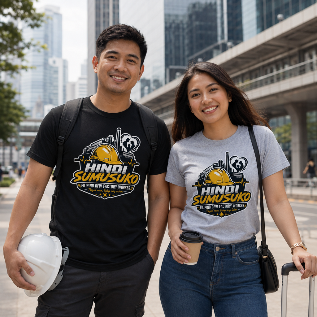 Hindi Sumusuko T-Shirt — Proud Filipino OFW Factory Worker Tee