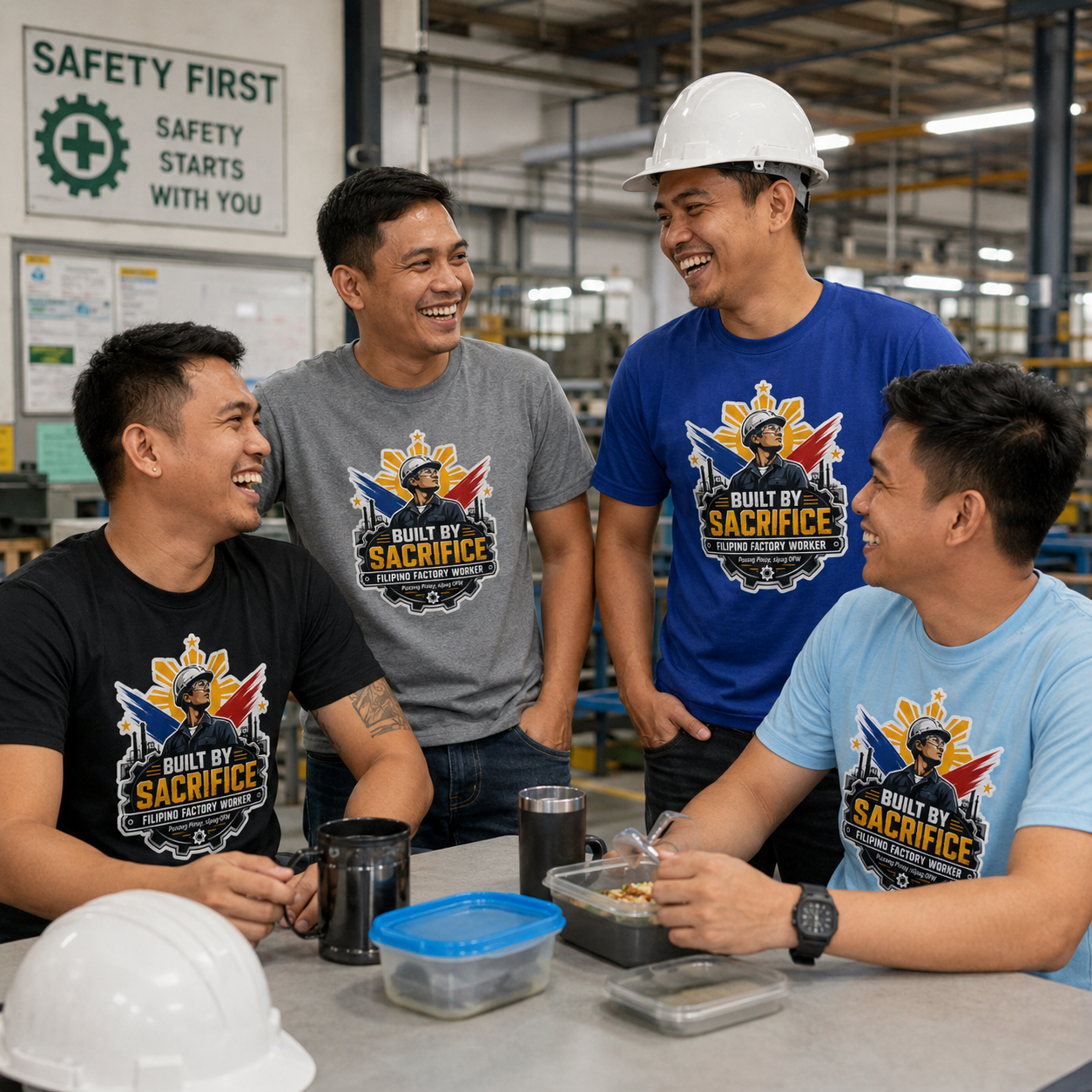 Built By Sacrifice T-Shirt — Filipino OFW Factory Worker Pride Tee