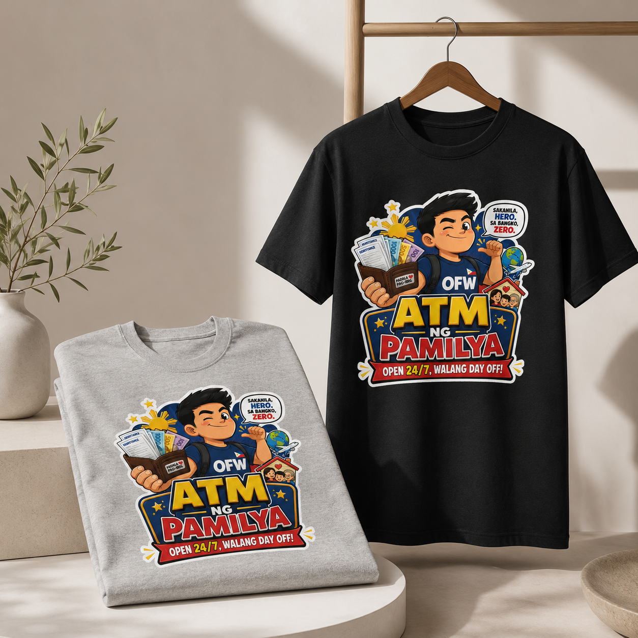 Funny OFW T-Shirt – ATM ng Pamilya Filipino Overseas Worker Shirt