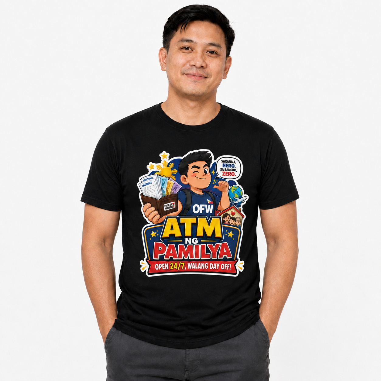 Funny OFW T-Shirt – ATM ng Pamilya Filipino Overseas Worker Shirt