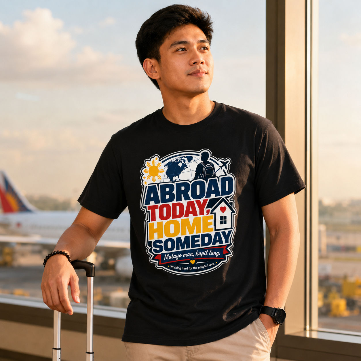 Abroad Today, Home Someday Tee — OFW Filipino Pride Shirt