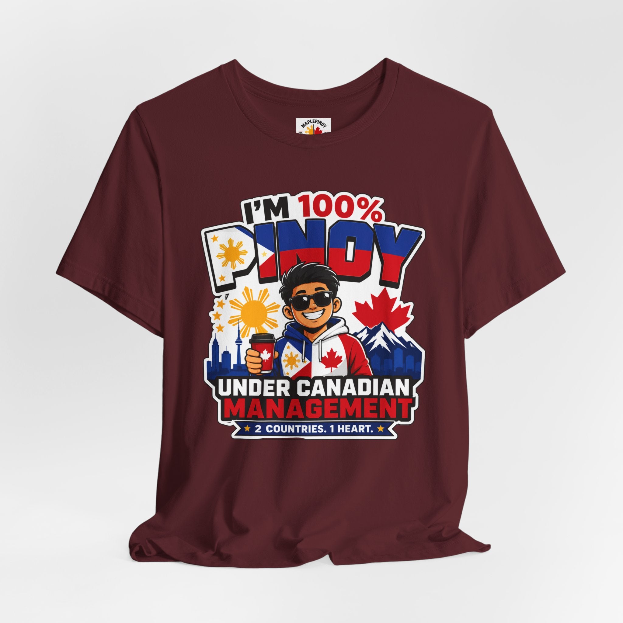 100% Pinoy, Under Canadian Management — Funny Filipino Canadian Tee