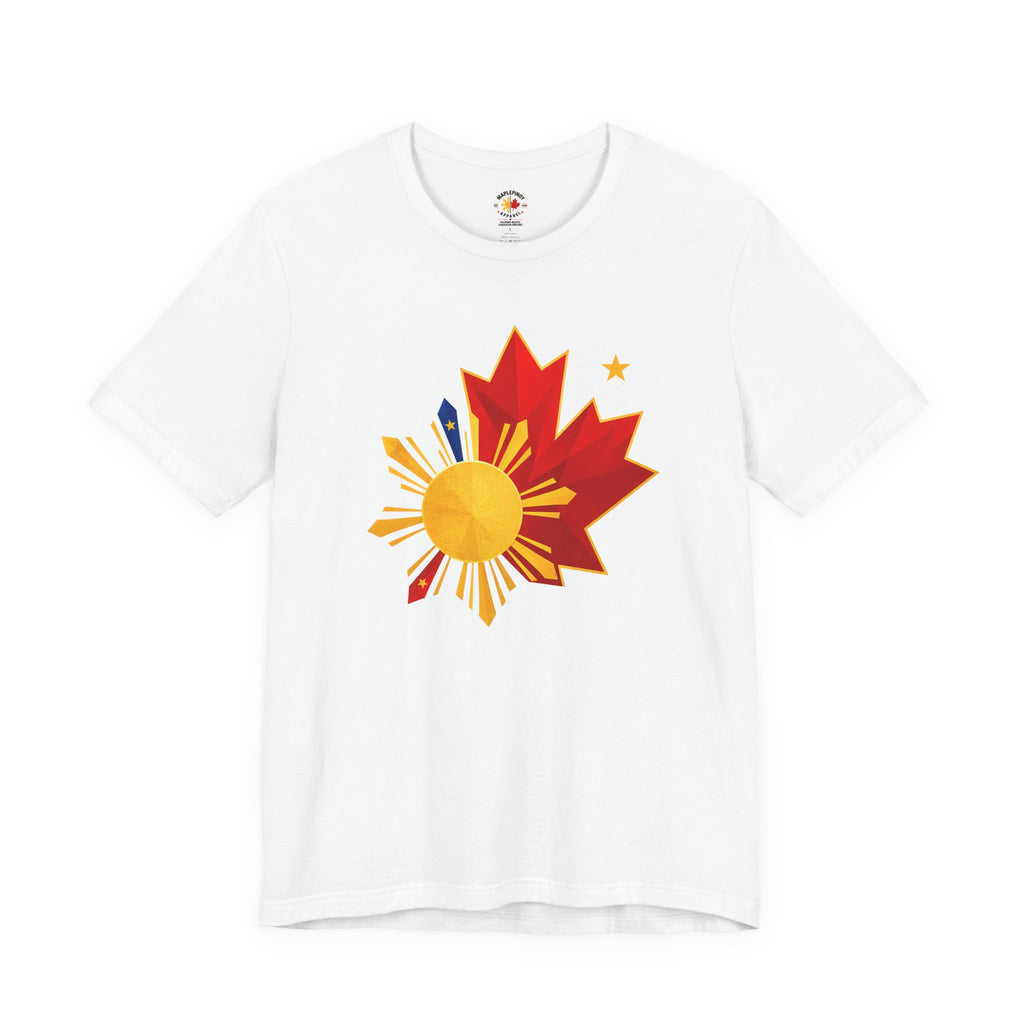 Filipino Canadian Pride T-Shirt — Maple Leaf with Philippine Sun & Stars